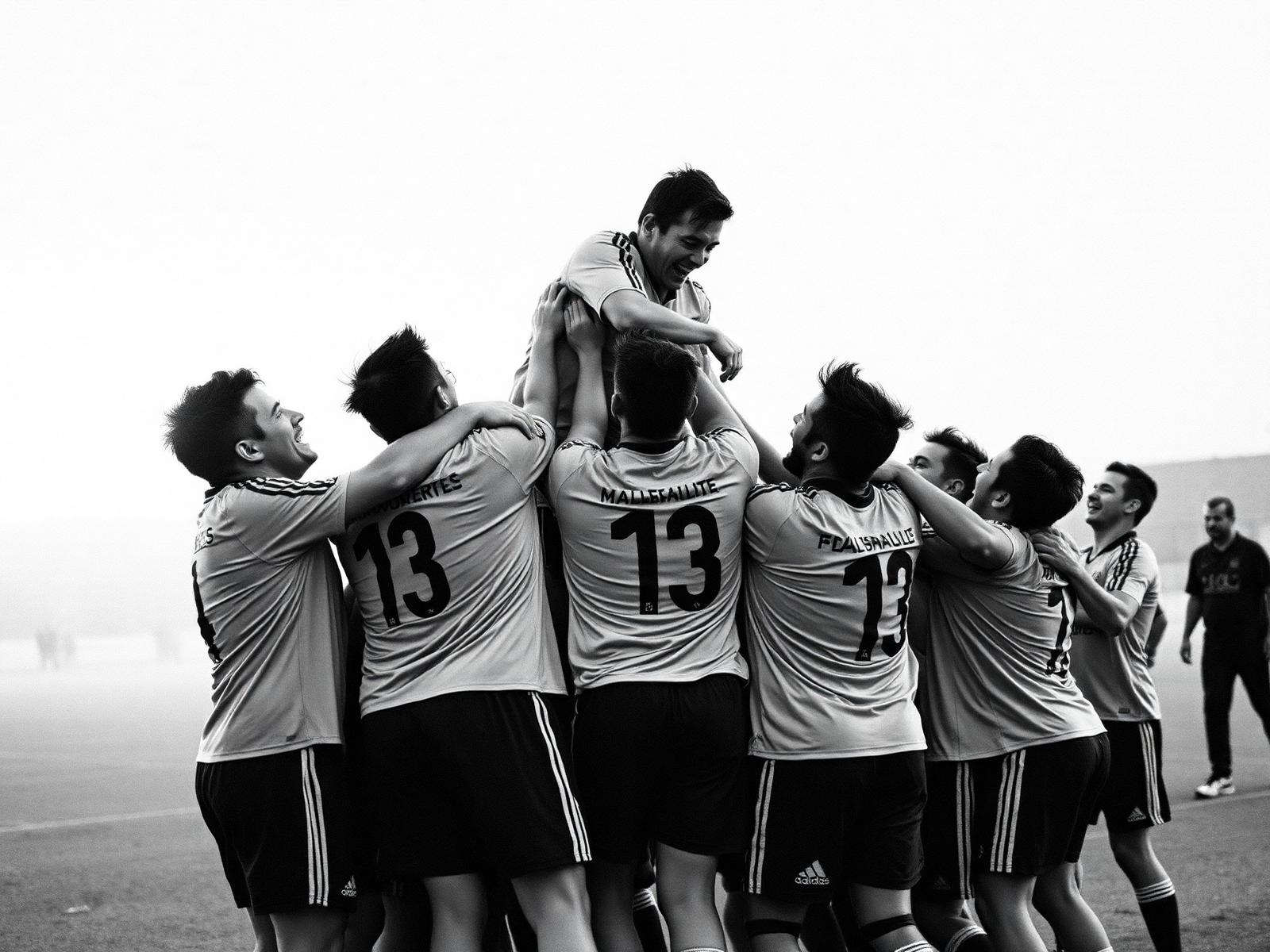 Squadra Pro Roasio che festeggia la promozione